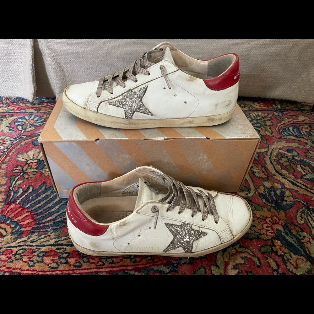 Golden Goose Superstar glitter leather sneakers 38
